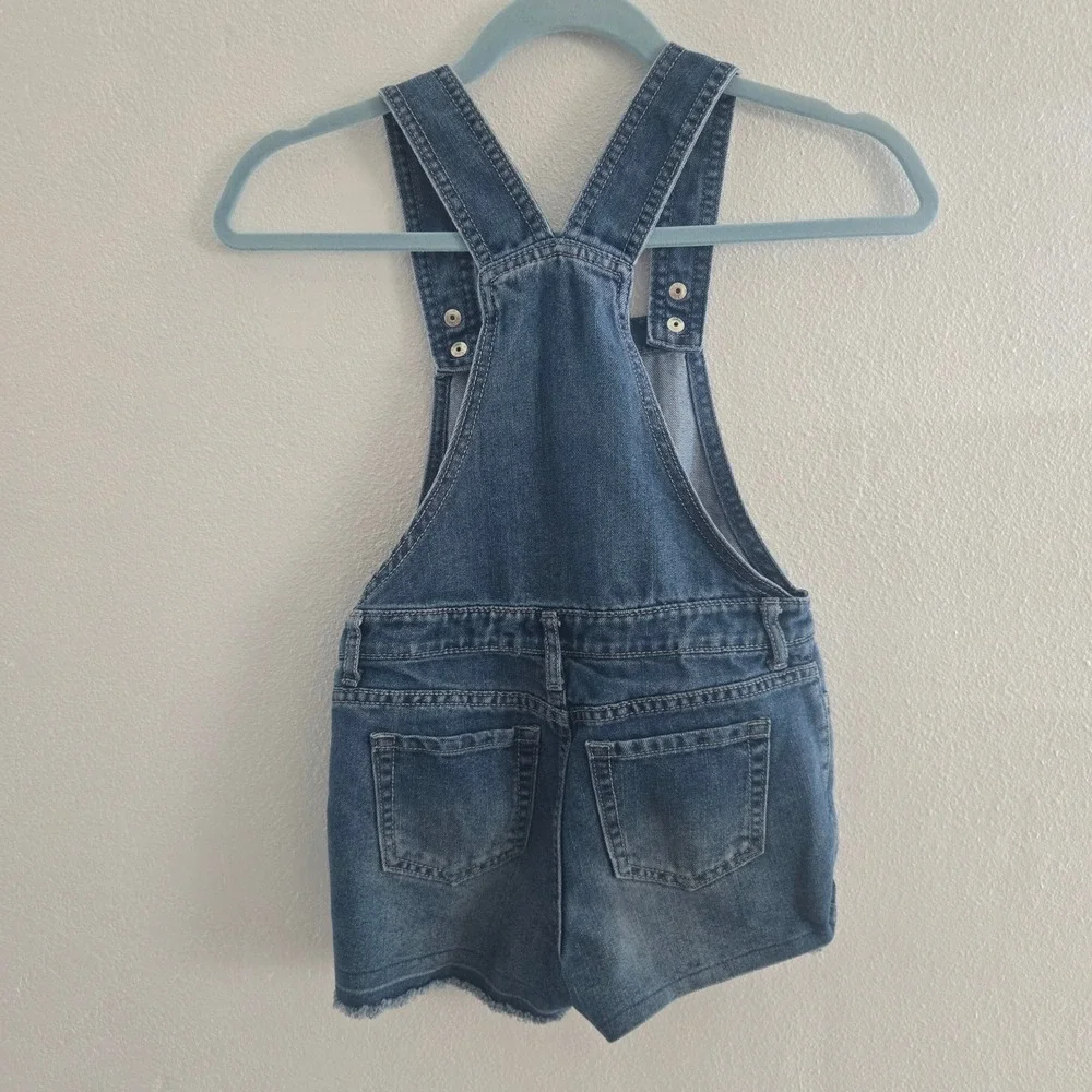 The Children's Place Girls Denim Shortalls Medium Wash Blue Overalls Size‎ 6X/7